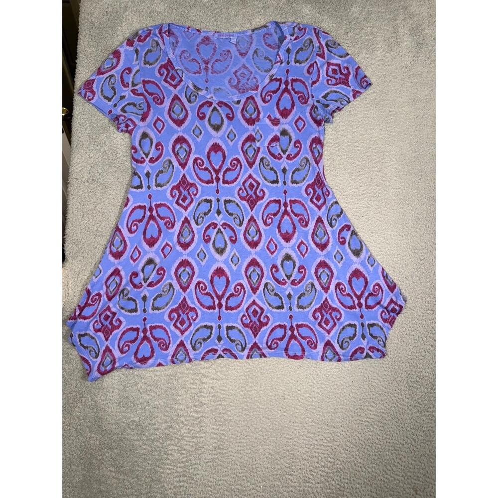 Fresh Produce TShirt‎ Womens Size Medium Multicolor Abstract Scoop Neck Casual